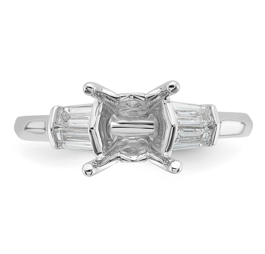 14k White Gold 2 carat Certified Lab Grown Diamond VS+ F+ Princess Complete Three Stone Engagement Ring