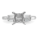 14k White Gold 2 carat Certified Lab Grown Diamond VS+ F+ Princess Complete Three Stone Engagement Ring