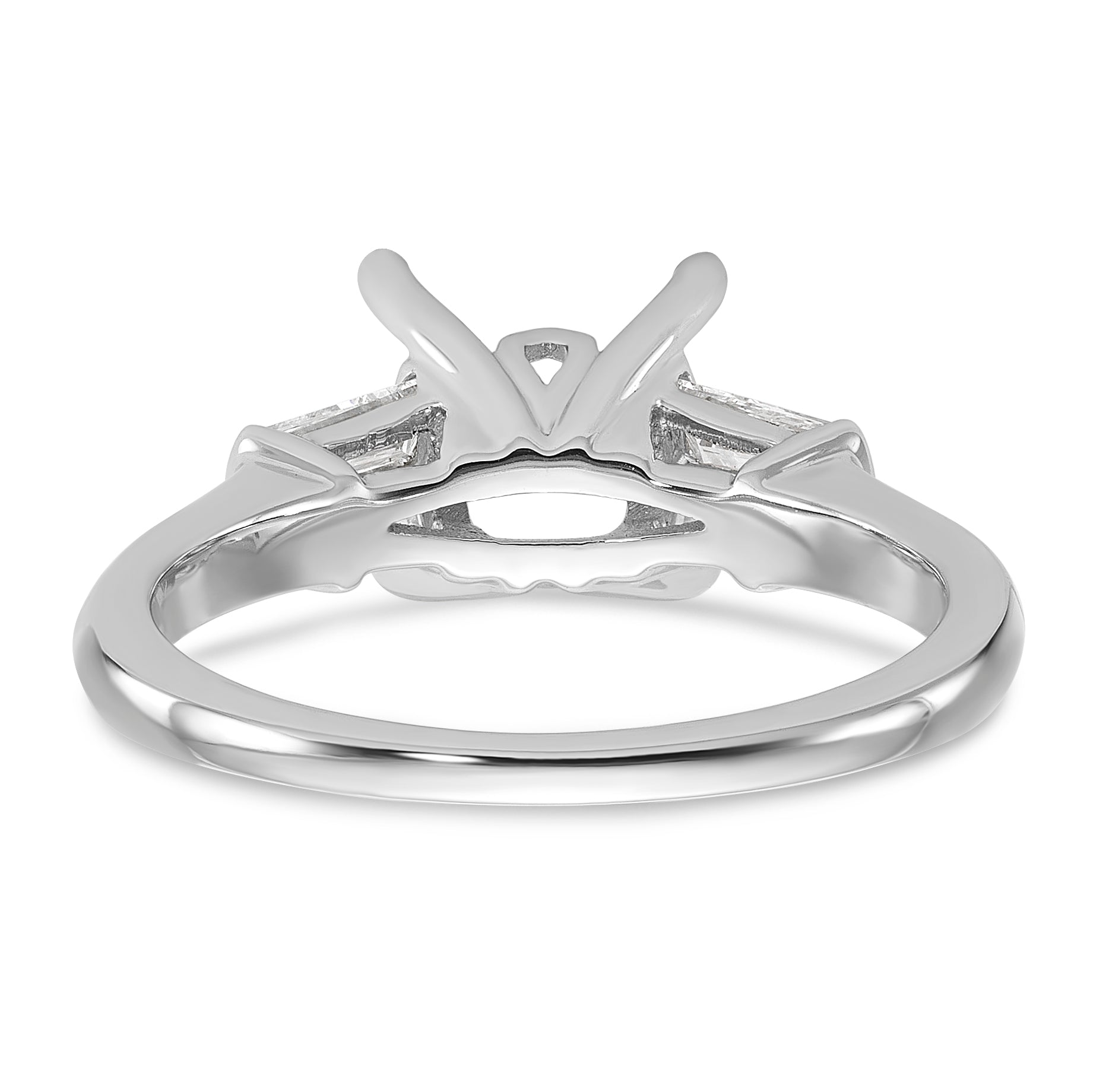 14k White Gold 2 carat Certified Lab Grown Diamond VS+ F+ Princess Complete Three Stone Engagement Ring