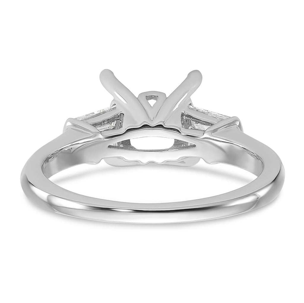 14k White Gold 2 carat Certified Lab Grown Diamond VS+ F+ Princess Complete Three Stone Engagement Ring