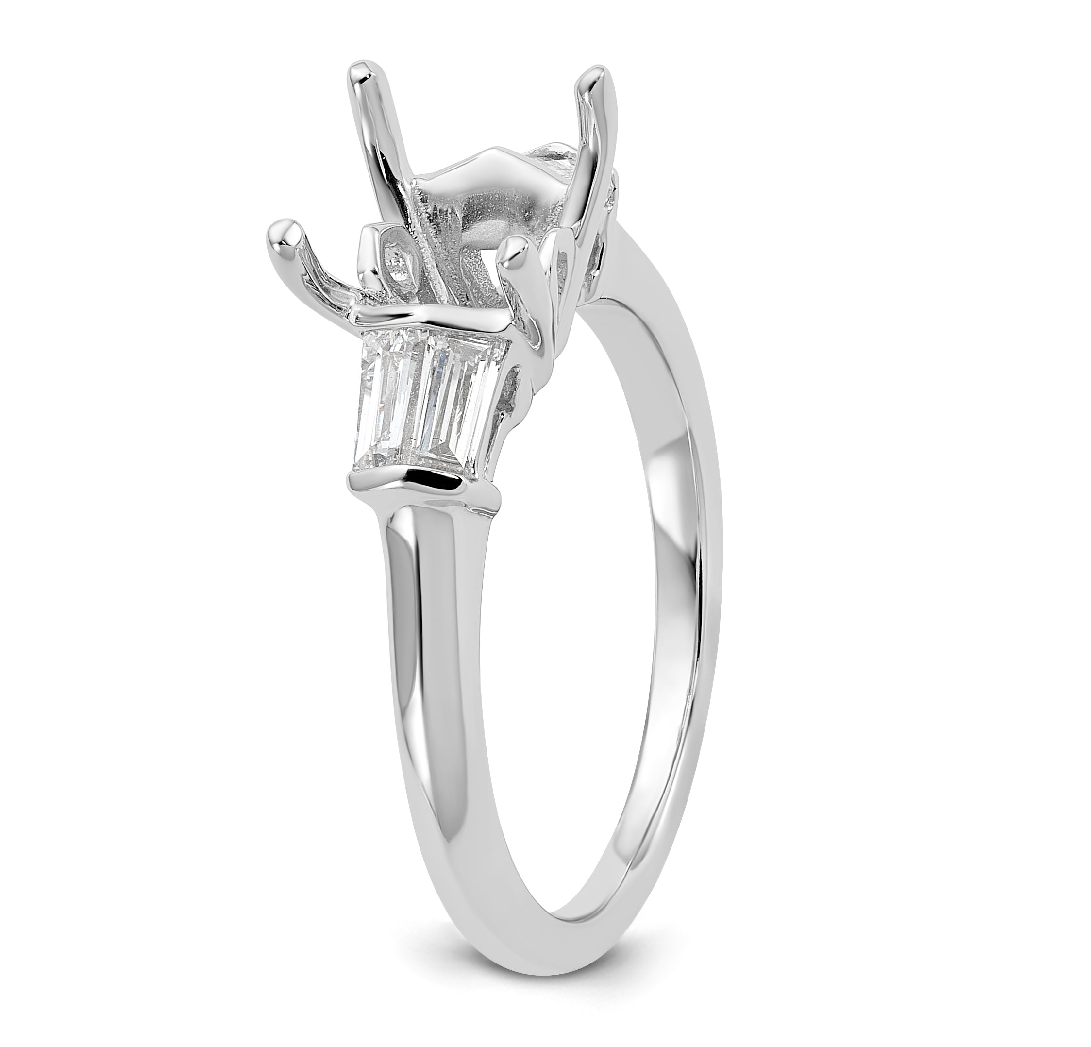 14k White Gold 2 carat Certified Lab Grown Diamond VS+ F+ Princess Complete Three Stone Engagement Ring