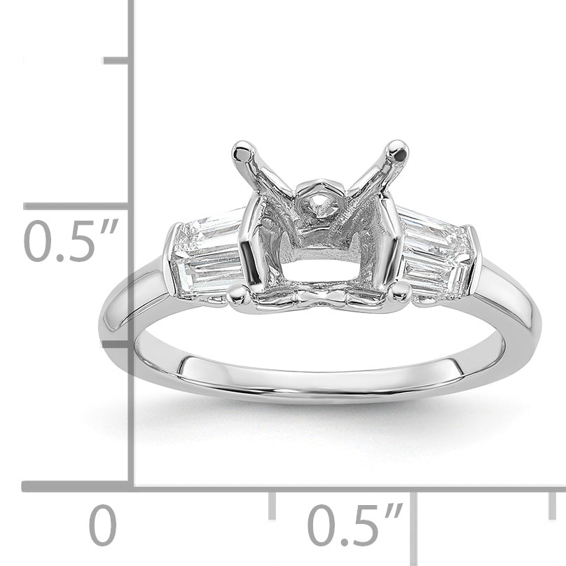 14k White Gold 2 carat Certified Lab Grown Diamond VS+ F+ Princess Complete Three Stone Engagement Ring