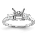 14k White Gold 2 carat Certified Lab Grown Diamond VS+ F+ Princess Complete Three Stone Engagement Ring