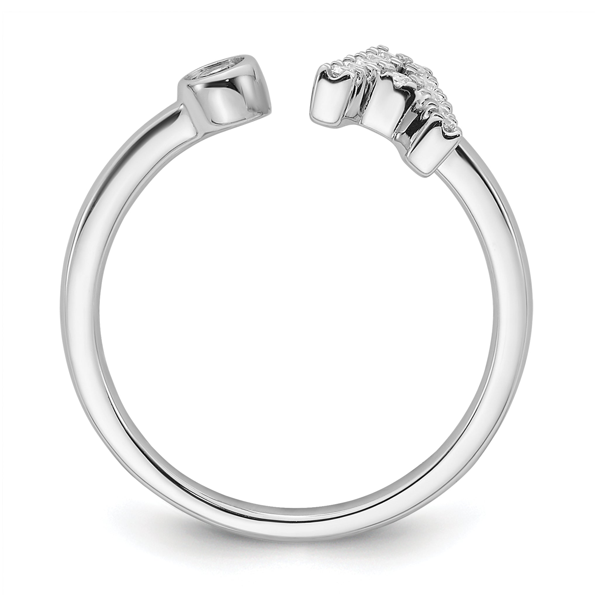 14k White Gold 1/6 carat Lab Grown Diamond VS/SI+ G+ Initial A Adjustable Ring