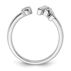 14k White Gold 1/6 carat Lab Grown Diamond VS/SI+ G+ Initial A Adjustable Ring