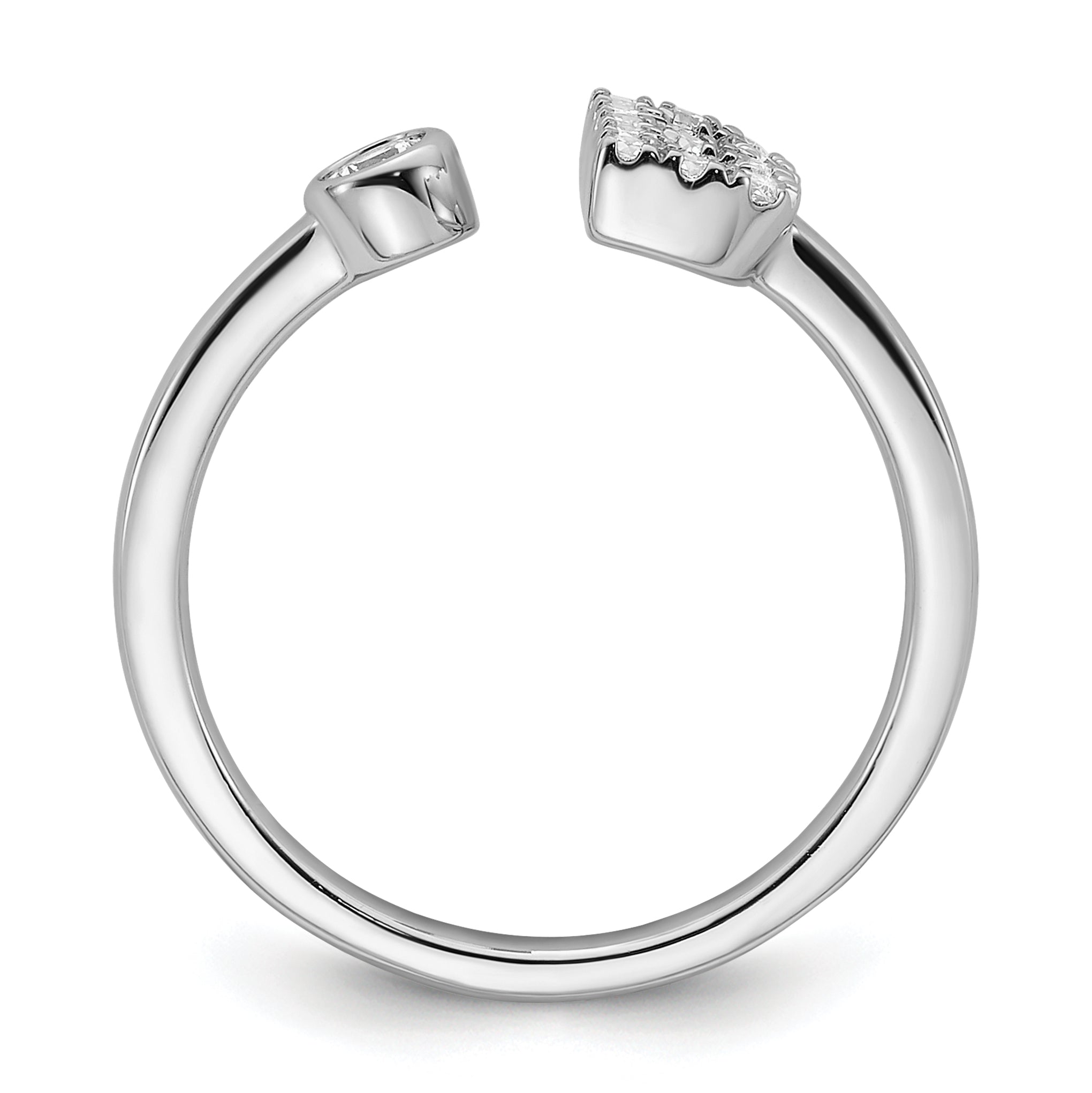 14k White Gold 1/5 carat Lab Grown Diamond VS/SI+ G+ Initial B Adjustable Ring Secondary image