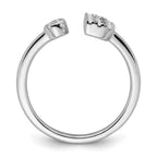 14k White Gold 1/5 carat Lab Grown Diamond VS/SI+ G+ Initial B Adjustable Ring