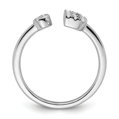 14k White Gold 1/5 carat Lab Grown Diamond VS/SI+ G+ Initial B Adjustable Ring