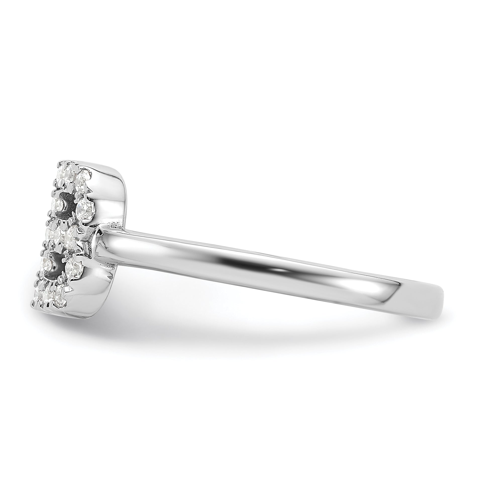 14k White Gold 1/5 carat Lab Grown Diamond VS/SI+ G+ Initial B Adjustable Ring
