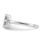 14k White Gold 1/5 carat Lab Grown Diamond VS/SI+ G+ Initial B Adjustable Ring