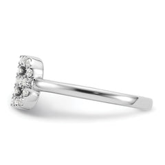 14k White Gold 1/5 carat Lab Grown Diamond VS/SI+ G+ Initial B Adjustable Ring