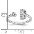 14k White Gold 1/5 carat Lab Grown Diamond VS/SI+ G+ Initial B Adjustable Ring