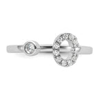 14k White Gold 1/5 carat Lab Grown Diamond VS/SI+ G+ Initial C Adjustable Ring