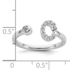 14k White Gold 1/5 carat Lab Grown Diamond VS/SI+ G+ Initial C Adjustable Ring