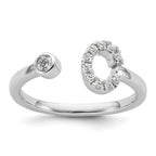 14k White Gold 1/5 carat Lab Grown Diamond VS/SI+ G+ Initial C Adjustable Ring