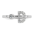 14k White Gold 1/5 carat Lab Grown Diamond VS/SI+ G+ Initial D Adjustable Ring