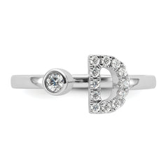 14k White Gold 1/5 carat Lab Grown Diamond VS/SI+ G+ Initial D Adjustable Ring