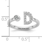 14k White Gold 1/5 carat Lab Grown Diamond VS/SI+ G+ Initial D Adjustable Ring