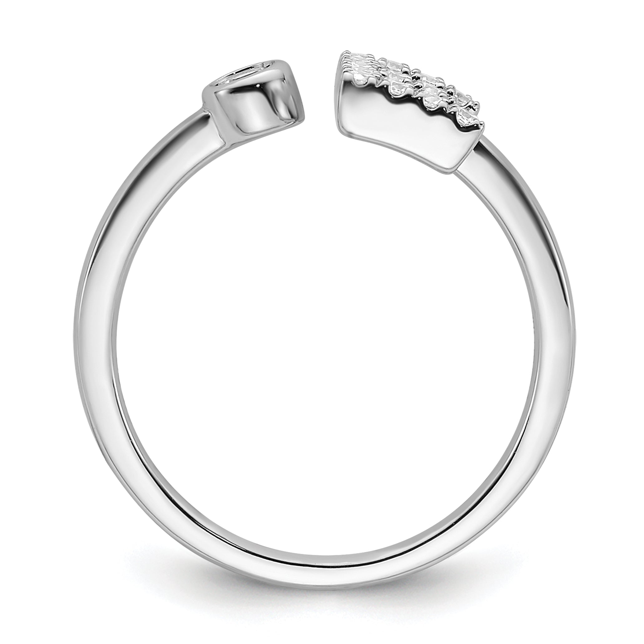 14k White Gold 1/5 carat Lab Grown Diamond VS/SI+ G+ Initial E Adjustable Ring Secondary image