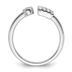 14k White Gold 1/5 carat Lab Grown Diamond VS/SI+ G+ Initial E Adjustable Ring