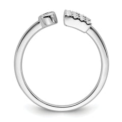 14k White Gold 1/5 carat Lab Grown Diamond VS/SI+ G+ Initial E Adjustable Ring