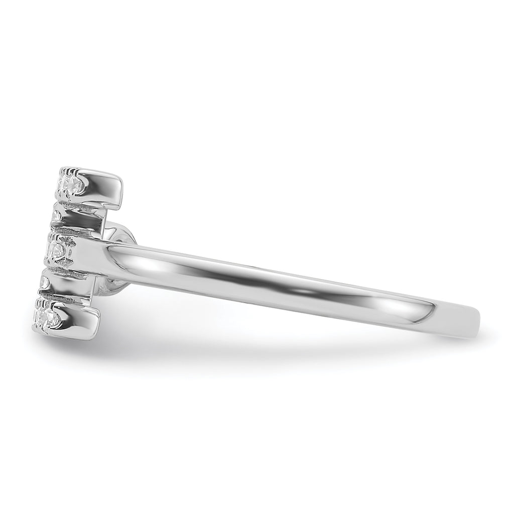 14k White Gold 1/5 carat Lab Grown Diamond VS/SI+ G+ Initial E Adjustable Ring