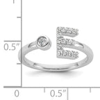 14k White Gold 1/5 carat Lab Grown Diamond VS/SI+ G+ Initial E Adjustable Ring