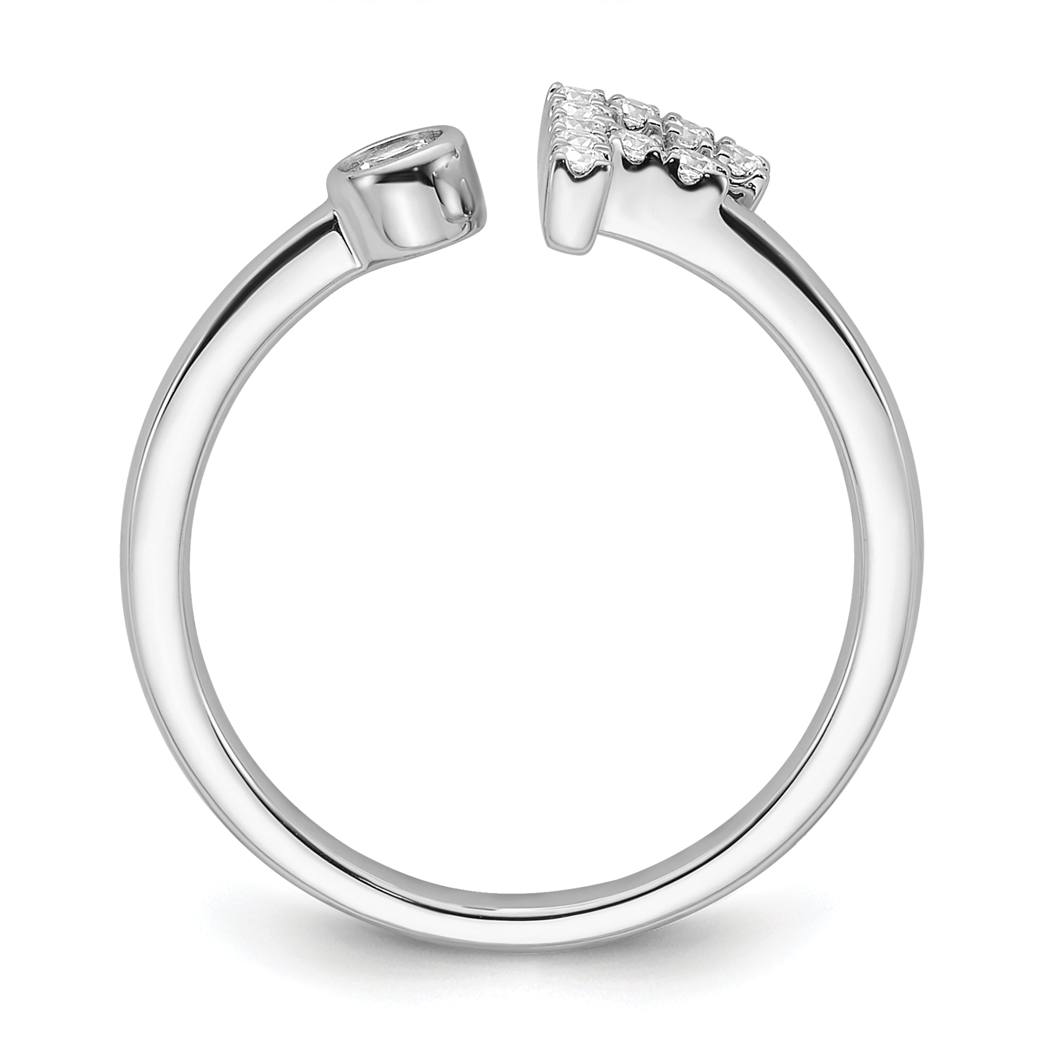 14k White Gold 1/6 carat Lab Grown Diamond VS/SI+ G+ Initial F Adjustable Ring Secondary image