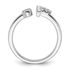 14k White Gold 1/6 carat Lab Grown Diamond VS/SI+ G+ Initial F Adjustable Ring
