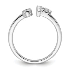 14k White Gold 1/6 carat Lab Grown Diamond VS/SI+ G+ Initial F Adjustable Ring
