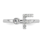 14k White Gold 1/6 carat Lab Grown Diamond VS/SI+ G+ Initial F Adjustable Ring