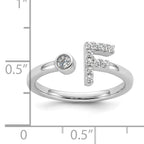 14k White Gold 1/6 carat Lab Grown Diamond VS/SI+ G+ Initial F Adjustable Ring