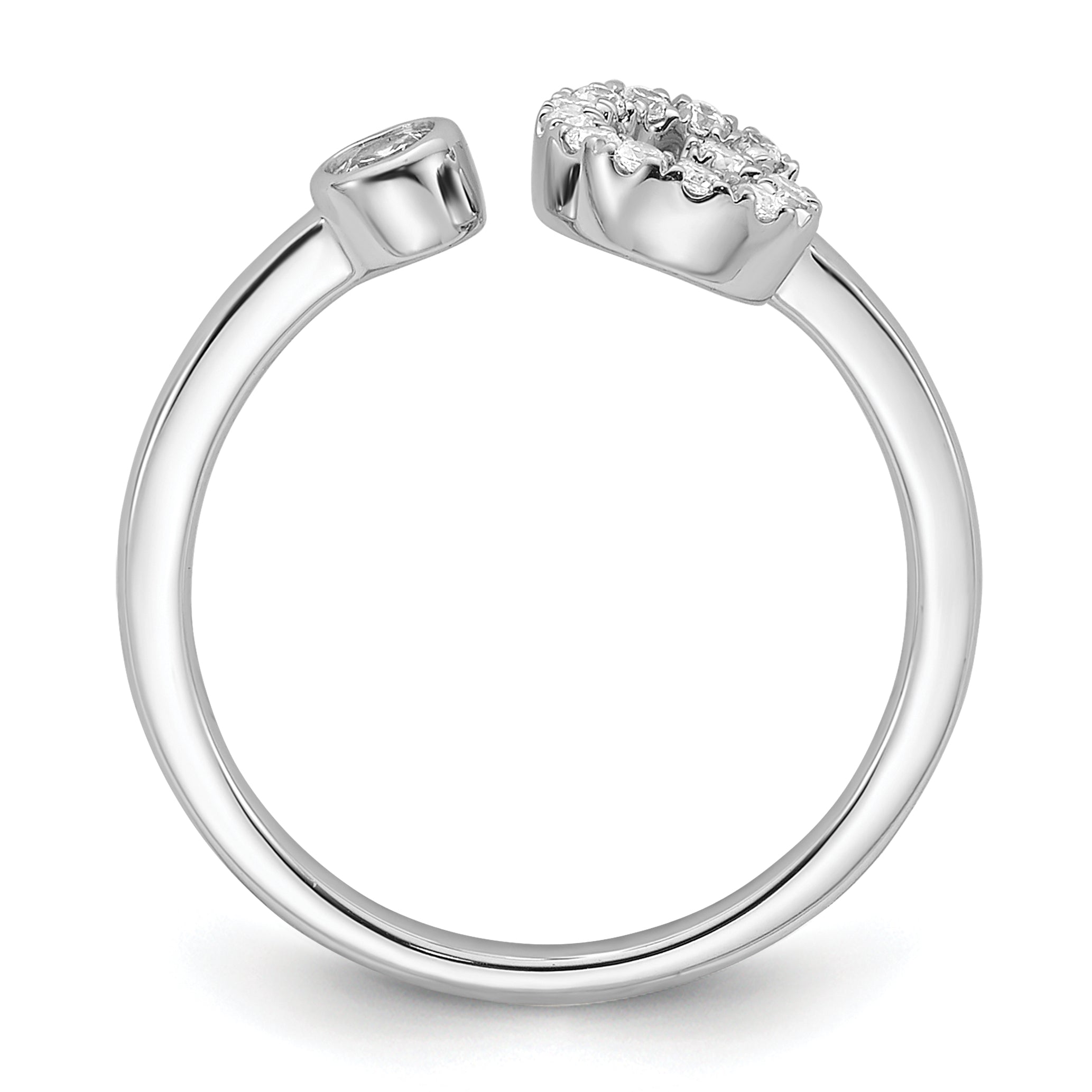 14k White Gold 1/5 carat Lab Grown Diamond VS/SI+ G+ Initial G Adjustable Ring Secondary image