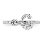 14k White Gold 1/5 carat Lab Grown Diamond VS/SI+ G+ Initial G Adjustable Ring