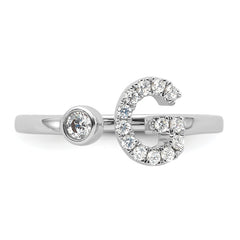 14k White Gold 1/5 carat Lab Grown Diamond VS/SI+ G+ Initial G Adjustable Ring