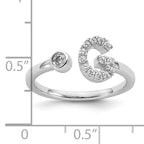 14k White Gold 1/5 carat Lab Grown Diamond VS/SI+ G+ Initial G Adjustable Ring