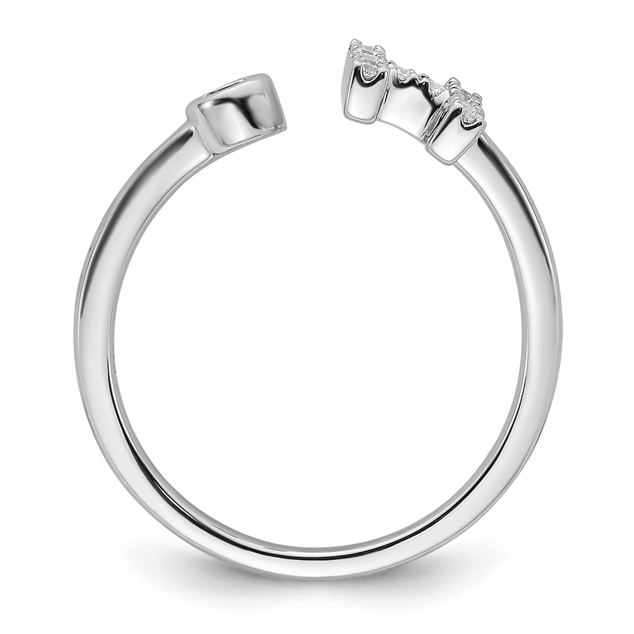 14k White Gold 1/5 carat Lab Grown Diamond VS/SI+ G+ Initial H Adjustable Ring Secondary image