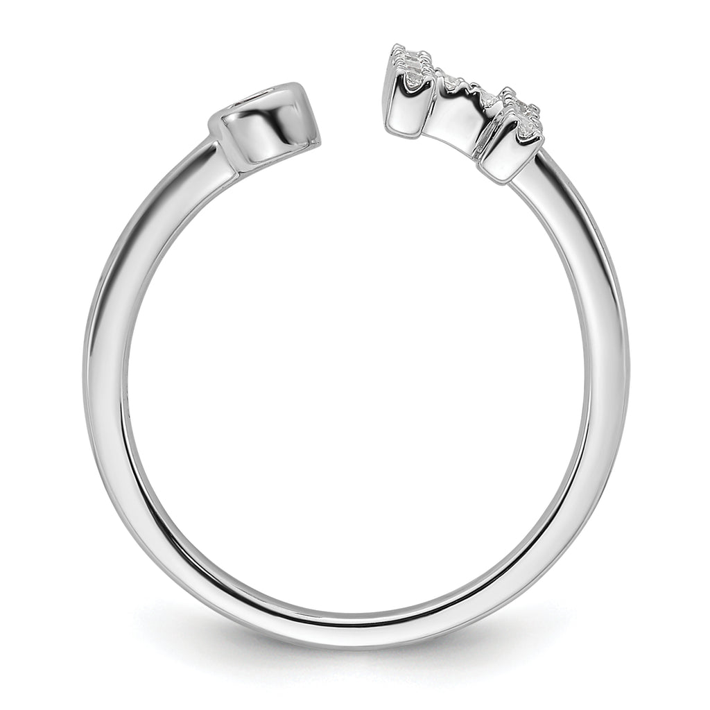 14k White Gold 1/5 carat Lab Grown Diamond VS/SI+ G+ Initial H Adjustable Ring