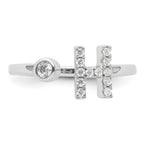 14k White Gold 1/5 carat Lab Grown Diamond VS/SI+ G+ Initial H Adjustable Ring