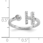 14k White Gold 1/5 carat Lab Grown Diamond VS/SI+ G+ Initial H Adjustable Ring