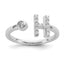 14k White Gold 1/5 carat Lab Grown Diamond VS/SI+ G+ Initial H Adjustable Ring