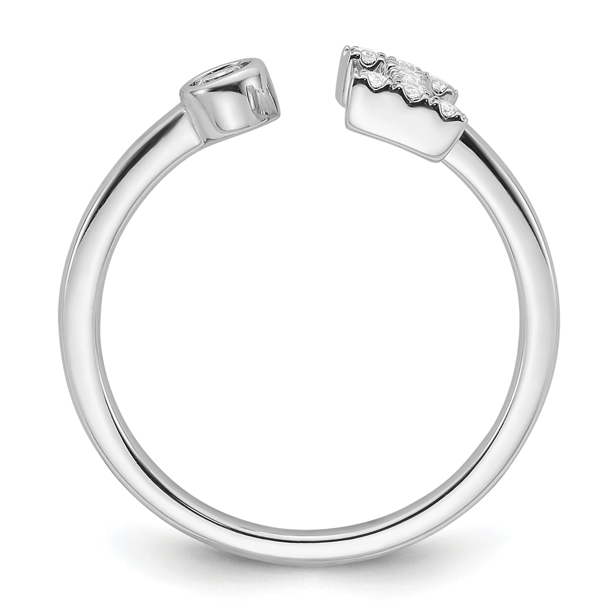 14k White Gold 1/6 carat Lab Grown Diamond VS/SI+ G+ Initial I Adjustable Ring Secondary image