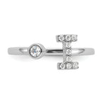 14k White Gold 1/6 carat Lab Grown Diamond VS/SI+ G+ Initial I Adjustable Ring