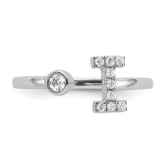 14k White Gold 1/6 carat Lab Grown Diamond VS/SI+ G+ Initial I Adjustable Ring