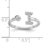 14k White Gold 1/6 carat Lab Grown Diamond VS/SI+ G+ Initial I Adjustable Ring