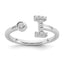 14k White Gold 1/6 carat Lab Grown Diamond VS/SI+ G+ Initial I Adjustable Ring