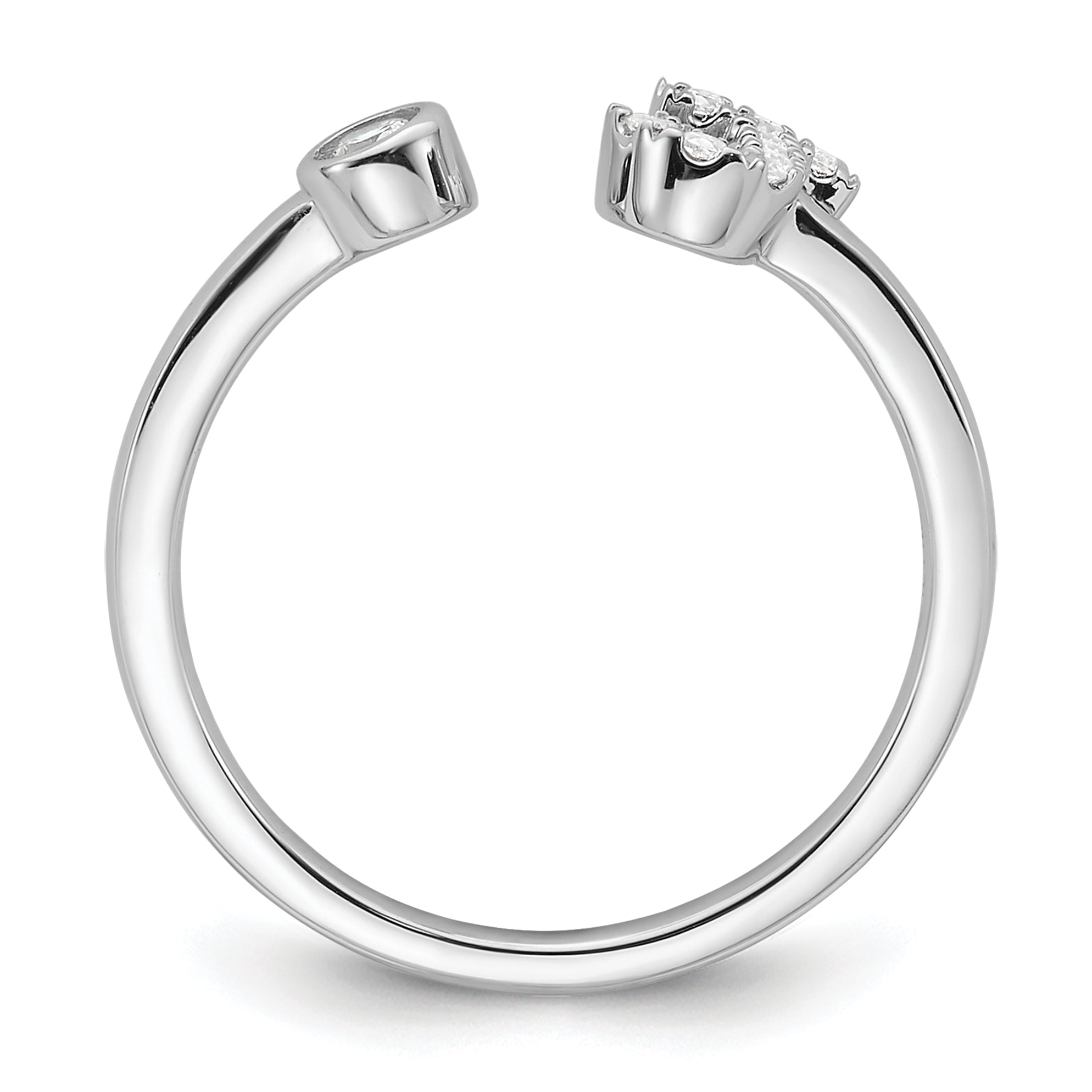 14k White Gold 1/6 carat Lab Grown Diamond VS/SI+ G+ Initial J Adjustable Ring