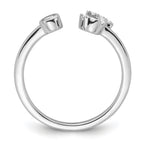 14k White Gold 1/6 carat Lab Grown Diamond VS/SI+ G+ Initial J Adjustable Ring