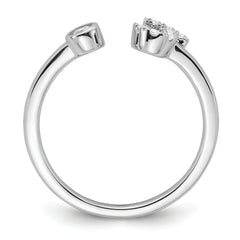 14k White Gold 1/6 carat Lab Grown Diamond VS/SI+ G+ Initial J Adjustable Ring