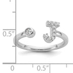 14k White Gold 1/6 carat Lab Grown Diamond VS/SI+ G+ Initial J Adjustable Ring